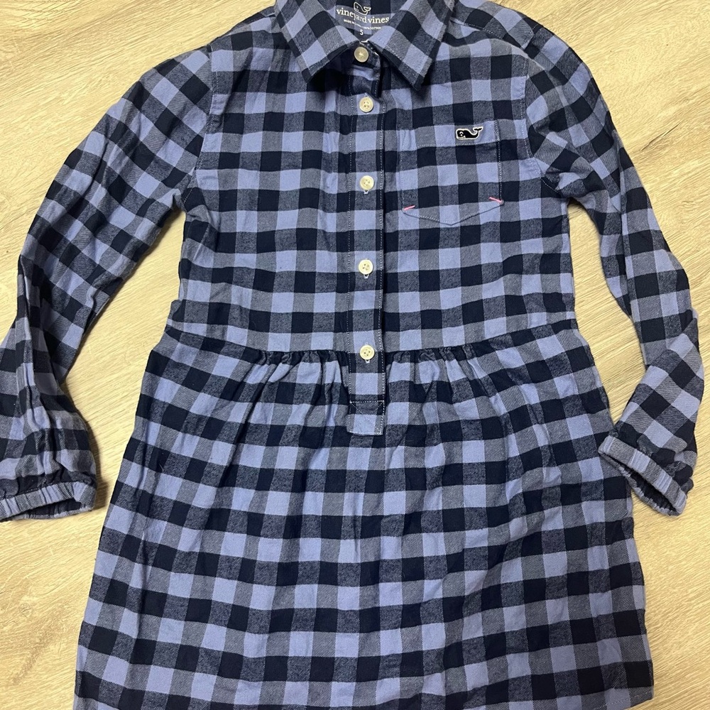 Vineyard Vines Blue Plaid Kids Dress